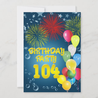104. Geburtstagsparty Einladung mit Ballons