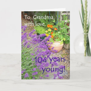 104th Carte d'anniversaire pour la grand-mère -