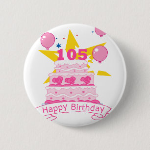 105 Jährig-Geburtstags-Kuchen Button