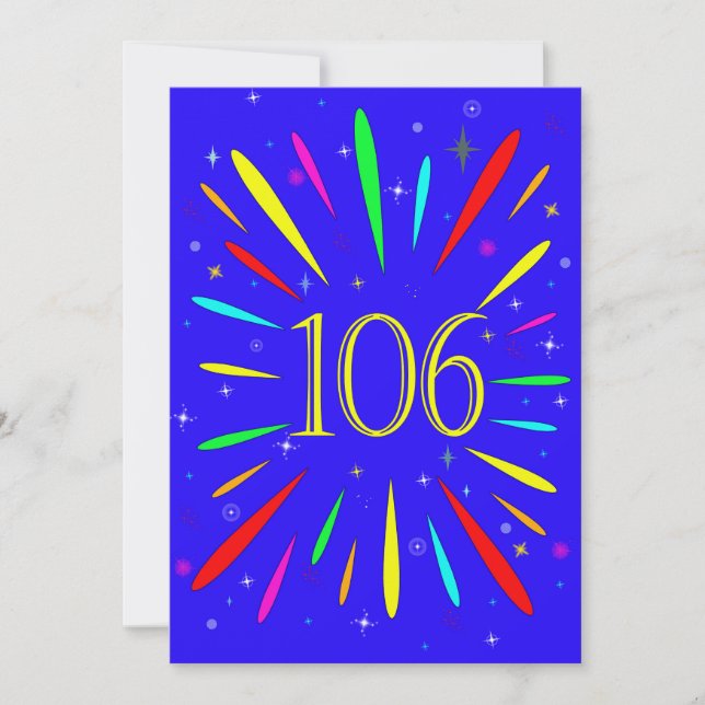 106. Geburtstagsparty Einladung Explosion (Vorderseite)