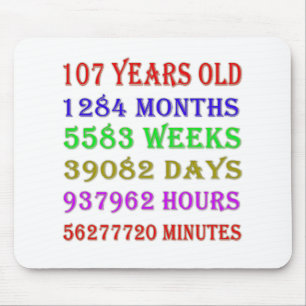 107. Geburtstag - Meilensteine Mousepad