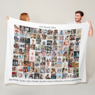 108 Foto Collage und Text Personalisiert DIY Custo Fleecedecke