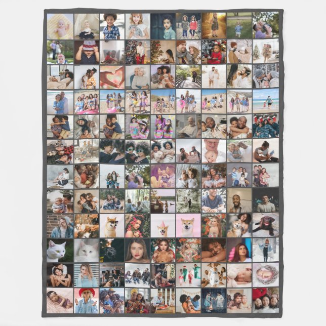108 FotoCollage Einzigartige Personalisierte DIY-A Fleecedecke (Vorderseite)