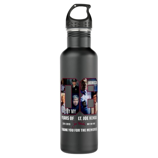 108 Jahre von Joe Kenda meinen Dank für die Edelstahlflasche (Vorderseite)
