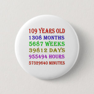 109. Geburtstag - Meilensteine Button