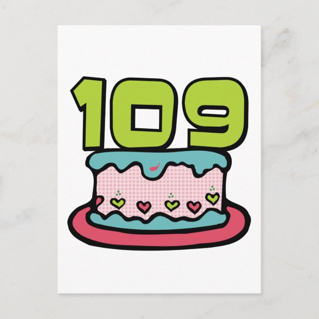 109. Geburtstagskuchen Postkarte (Vorderseite)