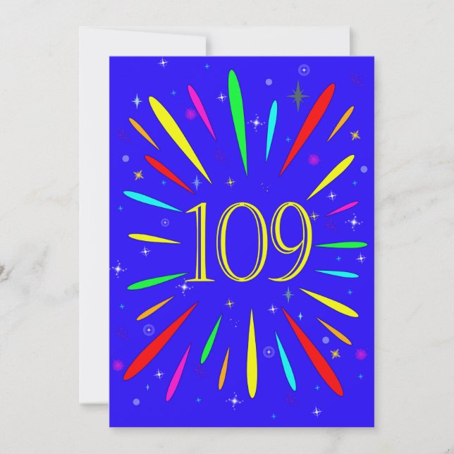 109. Geburtstagsparty Einladung Explosion (Vorderseite)