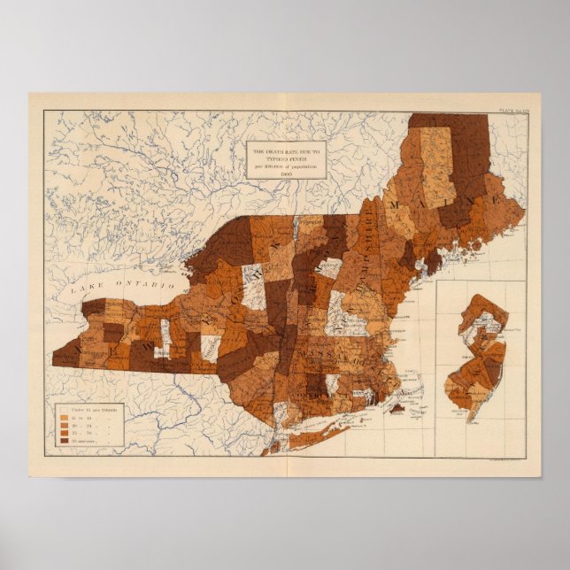 109 Typhoid fever NY, NJ, New England Poster (Vorne)