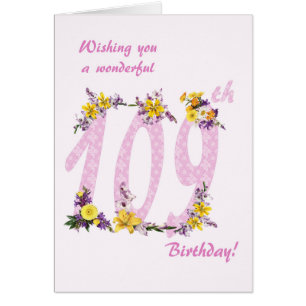 109th Birthday Flower Decorated Numbers
