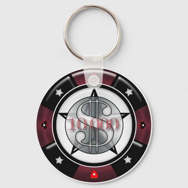 $10.000,00 Gambling Poker Chip Schlüsselanhänger (Vorderseite)