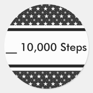10.000 Steps-Sticker Runder Aufkleber