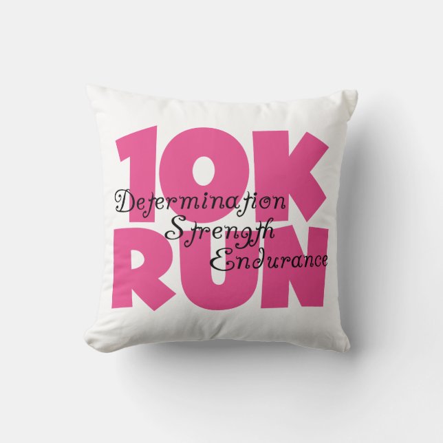 10.00 Uhr Laufen rosa Sportlauf Kissen (Vorderseite)