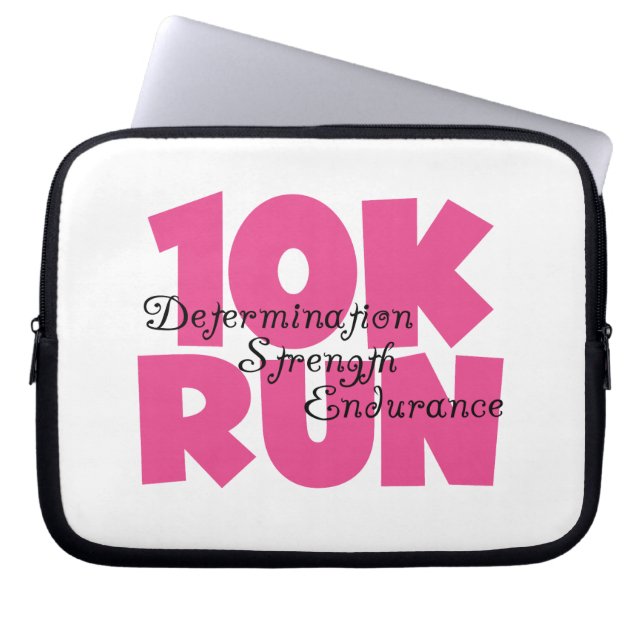 10.00 Uhr Laufen rosa Sportlauf Laptopschutzhülle (Vorderseite)