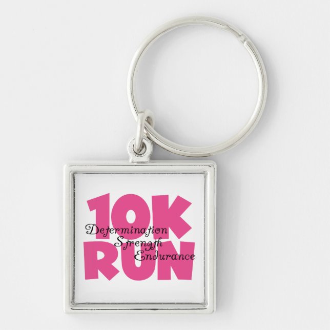 10.00 Uhr Laufen rosa Sportlauf Schlüsselanhänger (Vorne)