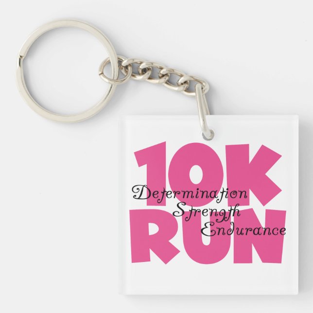 10.00 Uhr Laufen rosa Sportlauf Schlüsselanhänger (Vorderseite)