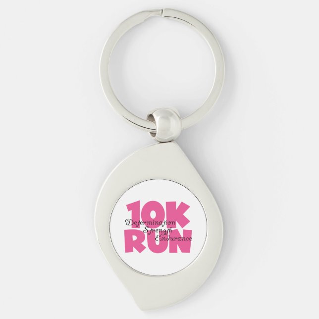 10.00 Uhr Laufen rosa Sportlauf Schlüsselanhänger (Vorderseite)