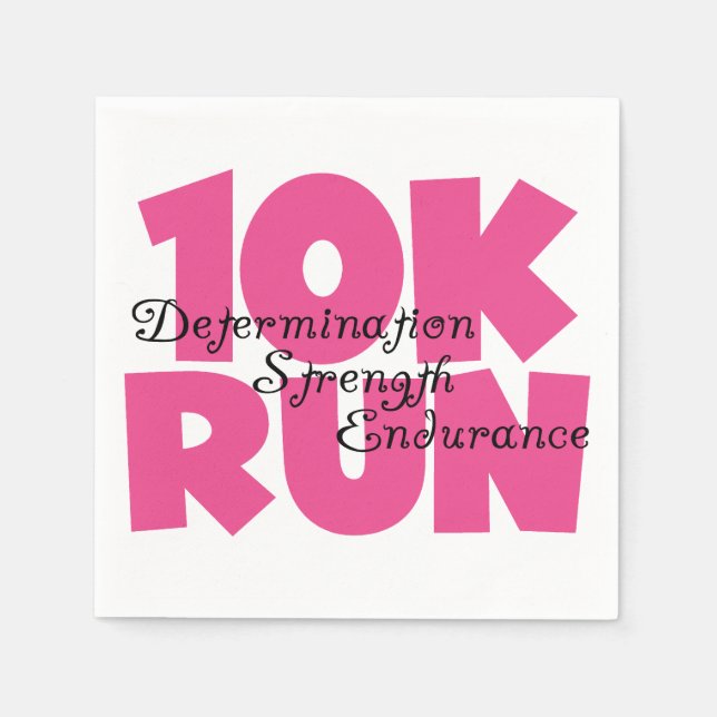 10.00 Uhr Laufen rosa Sportlauf Serviette (Vorderseite)