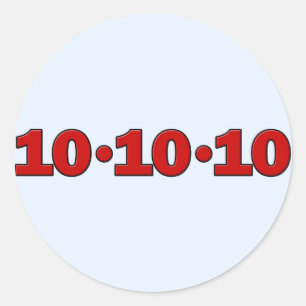 10-10-10: 10. Oktober 2010 Runder Aufkleber