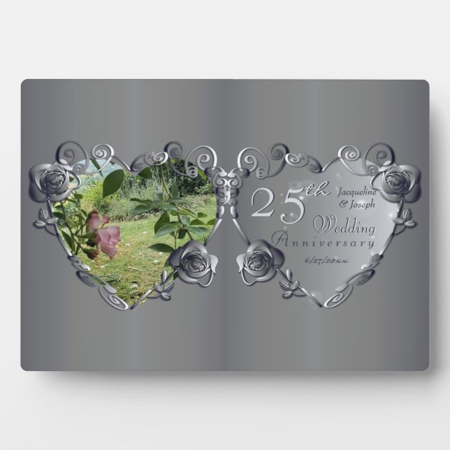 10.11.20.25.70. Jahrestag der Hochzeit Fotoplatte (Vorderseite)