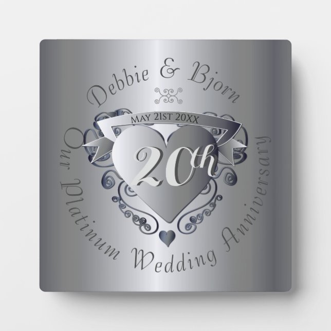 10.20.25.70. Hochzeitliches Herzchen Embl Fotoplatte (Vorderseite)