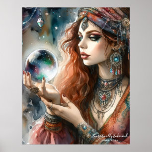 *~* 10 A100 Psychische Sinti und Roma Boho Frau Poster