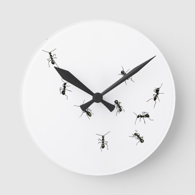 10 Ameisen Runde Wanduhr (Vorderseite)