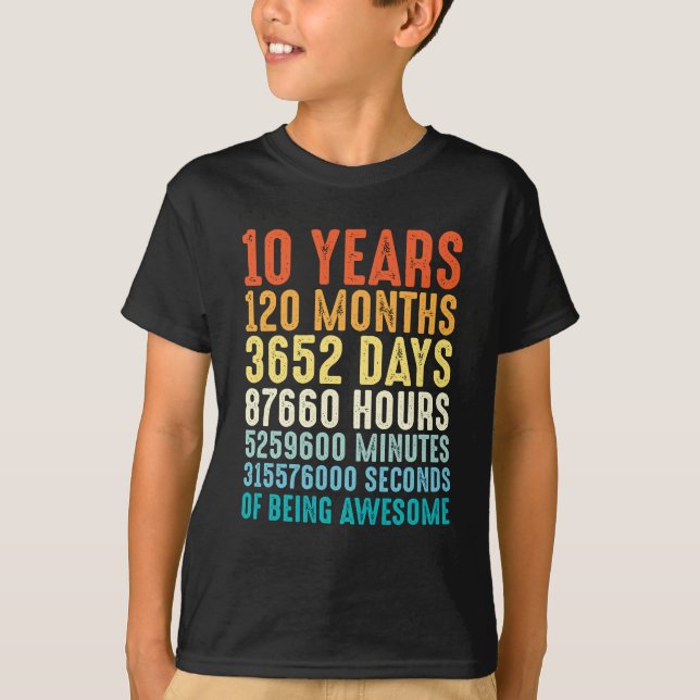 10 années de 10ème d'anniversaire de T-shirt pièce (Devant)