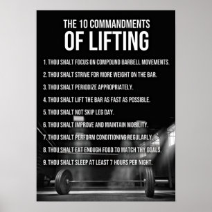 10 Aufstiegsgebote - Fitnessraum Motivierend Poster