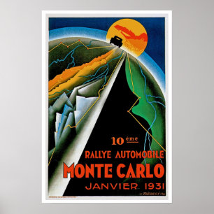 10. Automobil-Kundgebungsde Monte Carlo Poster