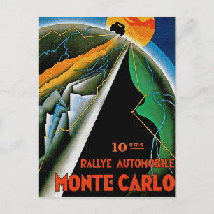 10. Automobil-Rallye de Monte Carlo Postkarte