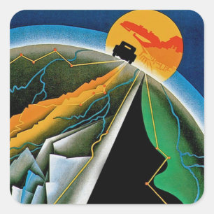 10. Automobile Kundgebung de Monte Carlo Quadratischer Aufkleber