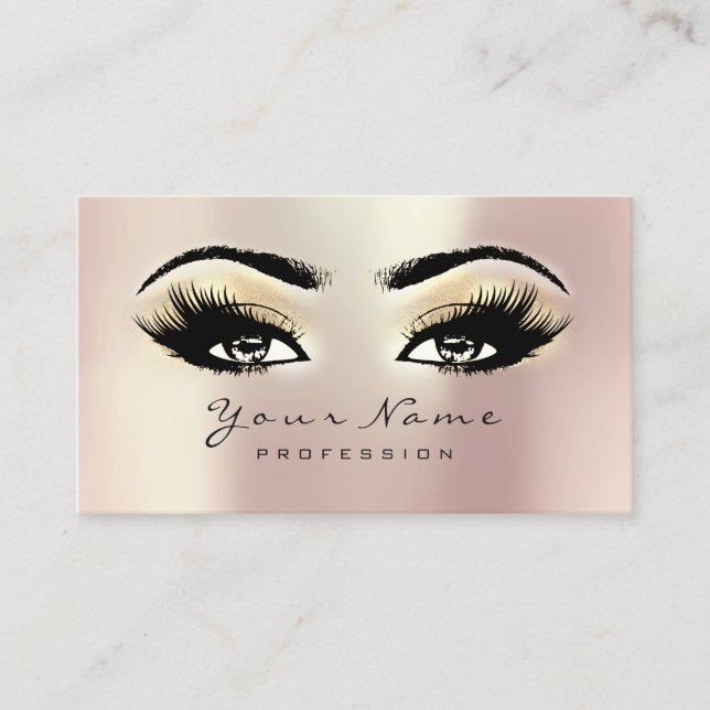 10 Beauty Salon Loyalty Card Makeup Rose Lashes Treuekarte (Vorderseite)