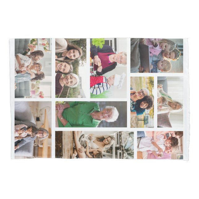 10 benutzerdefinierte FotoCollage Kissenbezug (Vorderseite)