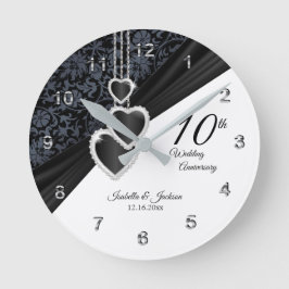 10. Black Onyx Wedding Anniversary Keepake Runde Wanduhr