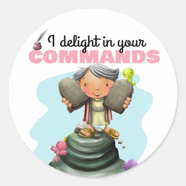 10 commandements Bible enfants autocollants (Devant)