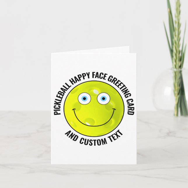 10 Custom Pickleball BLAU EYES Happy Face Gruß Karte (Vorderseite)