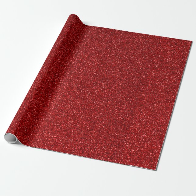 10 Dark Red Glitzer Print Geschenkpapier (Ungerollt)