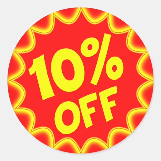 10% DE ÉTIQUETTE DE DÉTAIL (Devant)