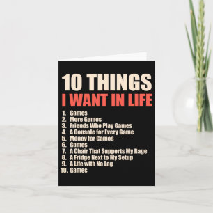 10 Dinge, die ich in Life Games Cool Gamer Design Karte