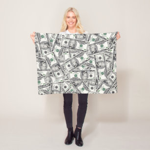 10-Dollar-Schein-Geldmuster Fleecedecke