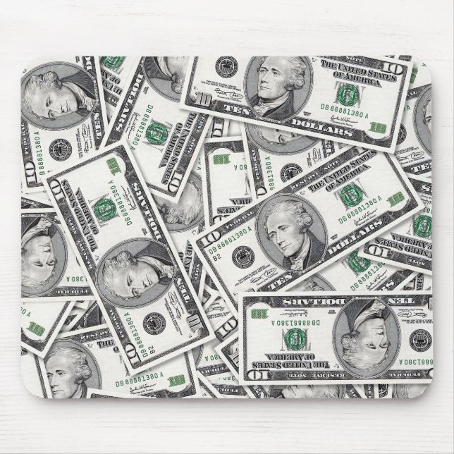 10-Dollar-Schein-Geldmuster Mousepad (Vorne)