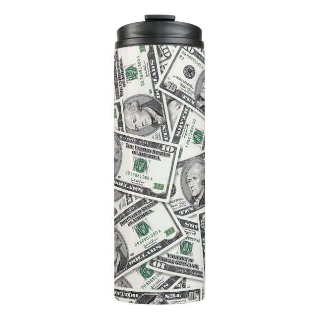 10-Dollar-Schein-Geldmuster Thermosbecher (Vorderseite)