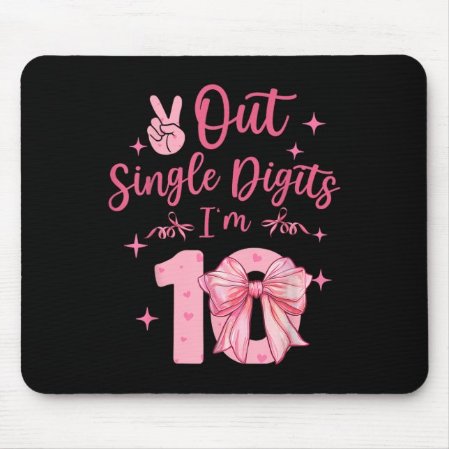 10 doppelte Ziffern 10. Geburtstag Coquette 10 Jah Mousepad (Vorne)
