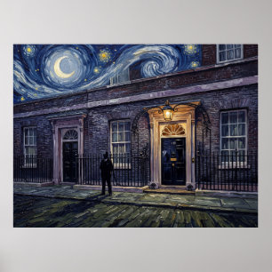 10 Downing Street London Sternennacht Poster