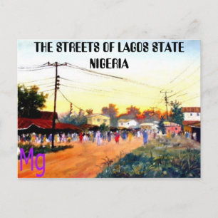 10 Exemplare MALERIE, DIE STRASSEN DES LAGOS STAAT Postkarte