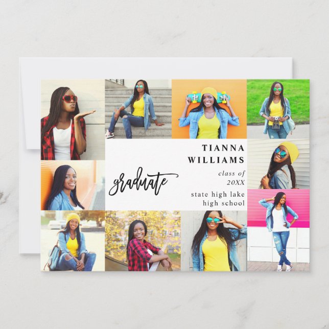 10 Faire-part de graduation multiphoto (Devant)