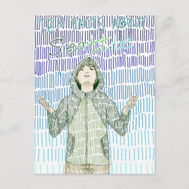 10 Fakten über Seattle Postkarte (Vorderseite)