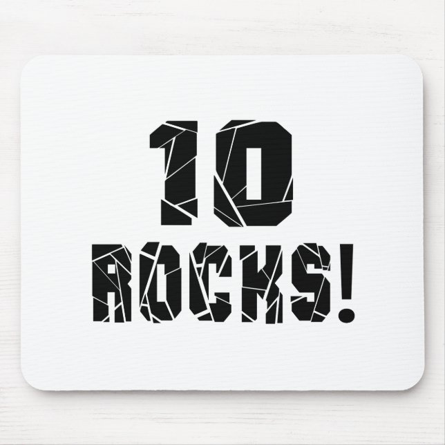 10 Felsen-Geburtstags-Entwürfe Mousepad (Vorne)