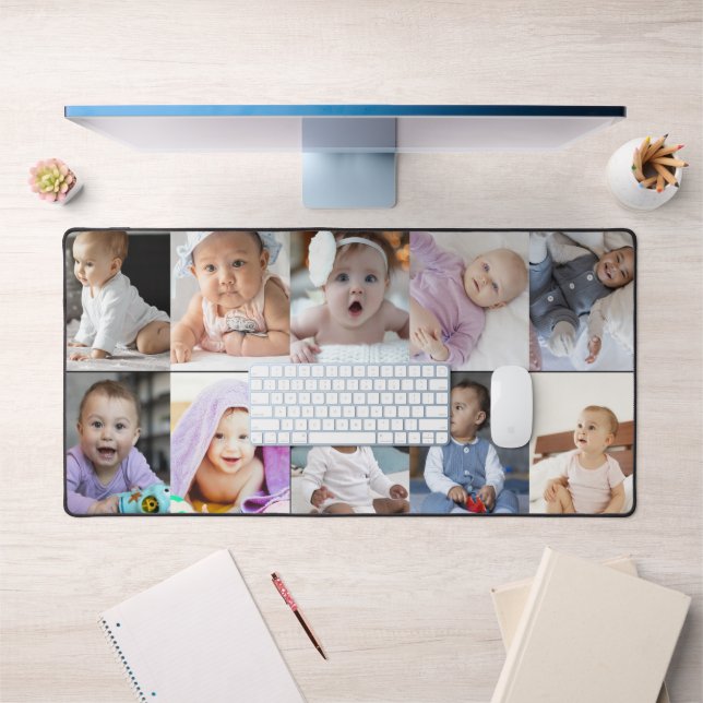 10 Foto Collage Custom Gift Schreibtischunterlage (Büro 1)