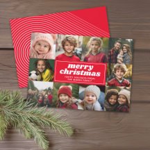 10 Foto Collage - Frohe Weihnachten Rote Linie Kun